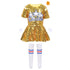 Kids Girls Jazz Hip Hop Leotard Dancewear Children's Carnival Cheerleading Costume Shiny Sequins Crop Top and Skirt Shorts Set